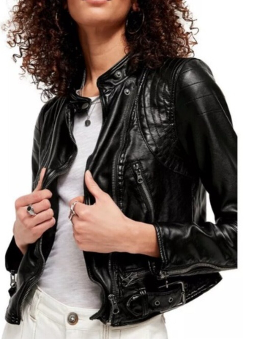 Free People We The Free Free people Fenix Faux Leather Moto Jacket. Size Small.